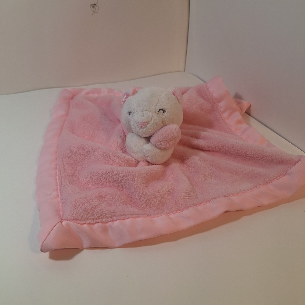 Carter's Baby Lovey Pink White‎ Teddy Bear Soother Security Blanket